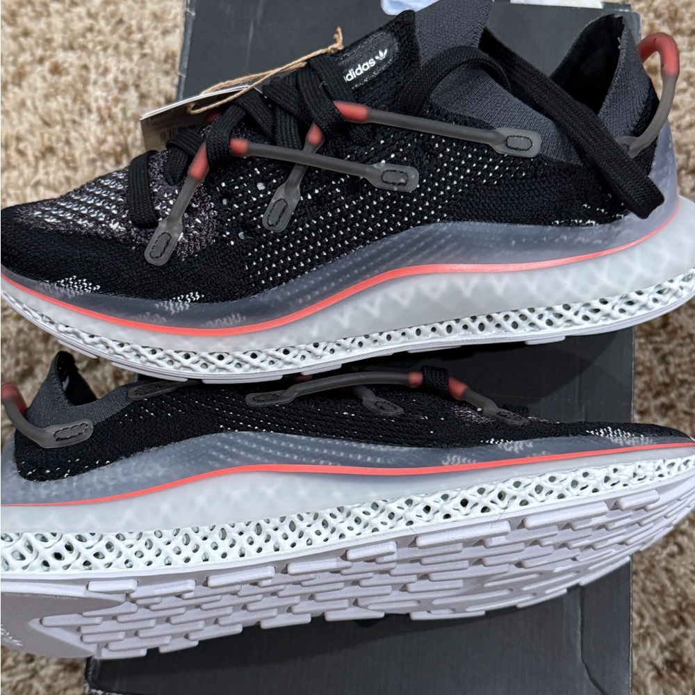 Adidas Black and Red 4D FUSIO Sneakers